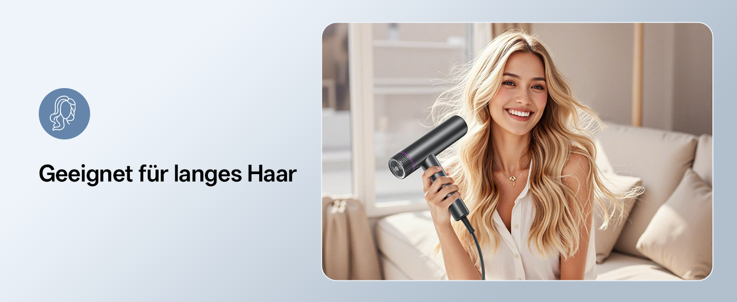 CONFU Professional Ionic Hair Dryer - 1700W Foldable Salon Hair Dryer with Diffuser & Styling Nozzle - Quiet, Long Cord for Home, Salon & Travel