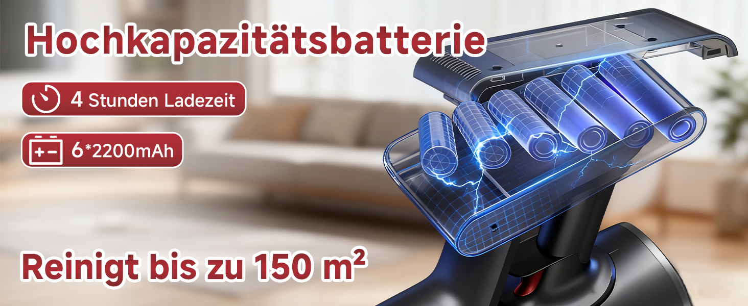 Бездротовий пилосос Hearten 4-в-1 з акумулятором, LED-дисплеєм та щіткою проти намотування, керуванням в один дотик, LED-підсвічуванням для шерсті тварин/килимів/твердих підлог, фіолетовий