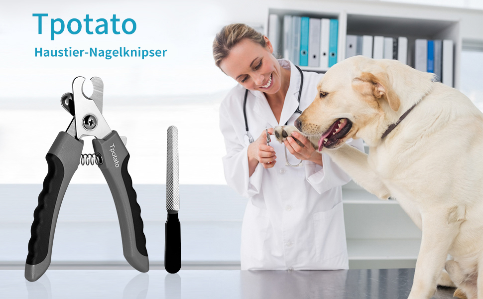Професійні ножиці для стрижки кігтів собак та котів з нержавіючої сталі та пилочкою. Підходять для всіх порід (маленьких, середніх, великих). Безпечний захист від защемлення.
