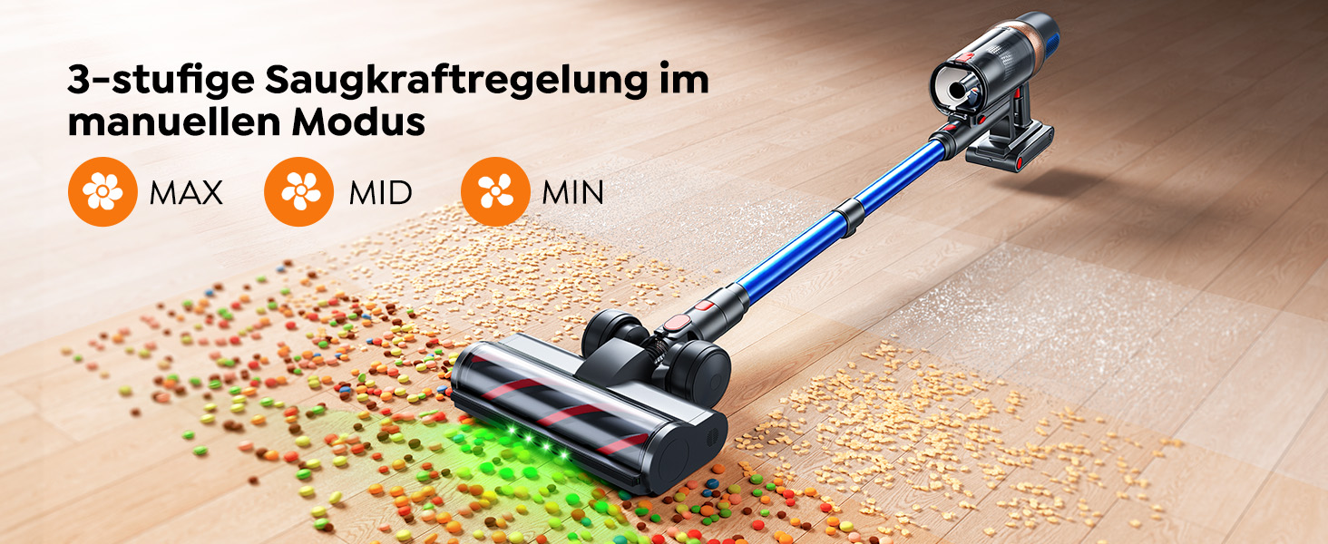 Бездротовий акумуляторний пилосос 600W/50KPA/65хв з док-станцією, для дому та авто, блакитний