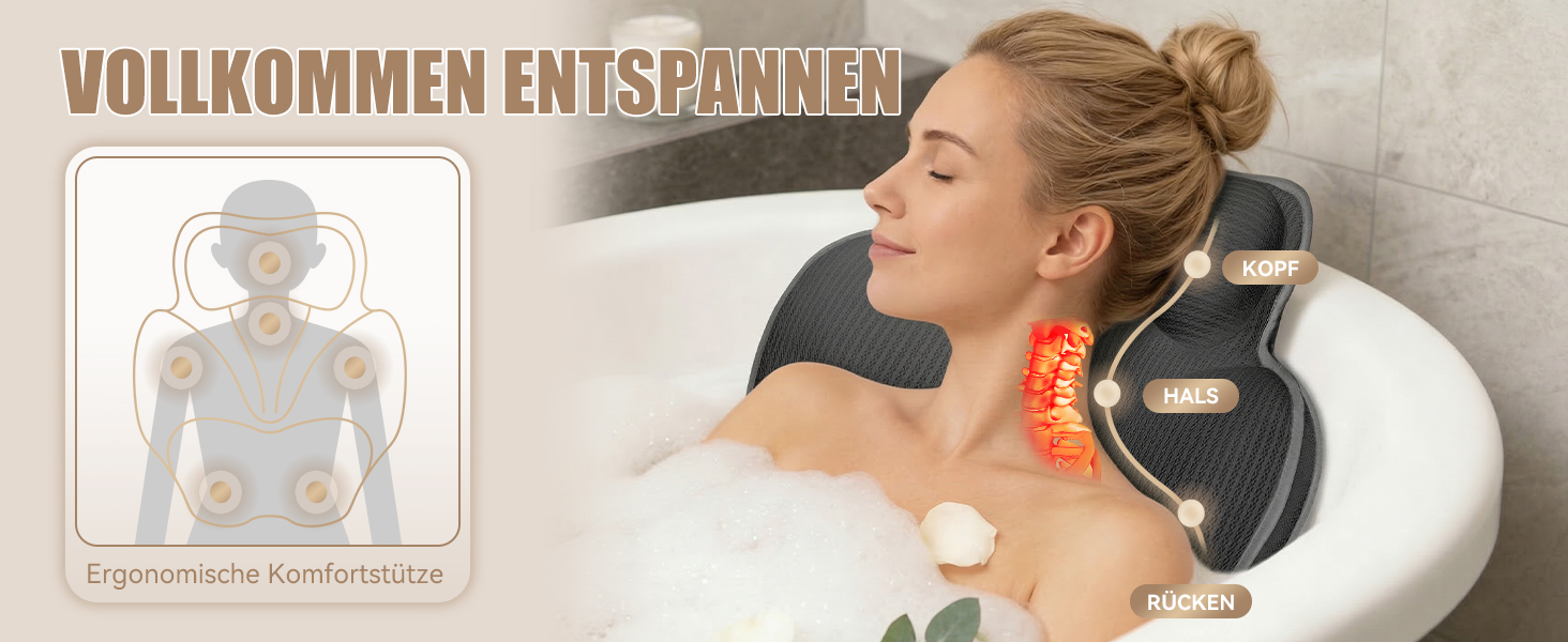 Подушка для ванни з 3D Air Mesh сітки, неслизька, швидковисихаюча, м'яка подушка для ванни (сіра)