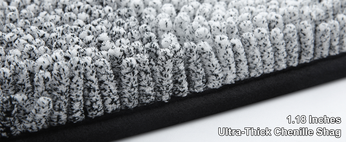 Килимок для ванної кімнати Homaxy з м'якого велюру, неслизький, швидковисихаючий, 40x60 см / 50x60 см (U-подібний), чорний