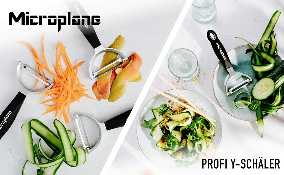 Microplane Profi Y-овочечистка: пряма сталева бритва для фруктів та овочів, чорний колір