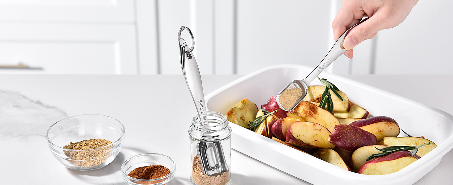 Набір ложок U-Taste з нержавіючої сталі 18/8 (8 шт.): мірні ложки для випічки та приготування їжі