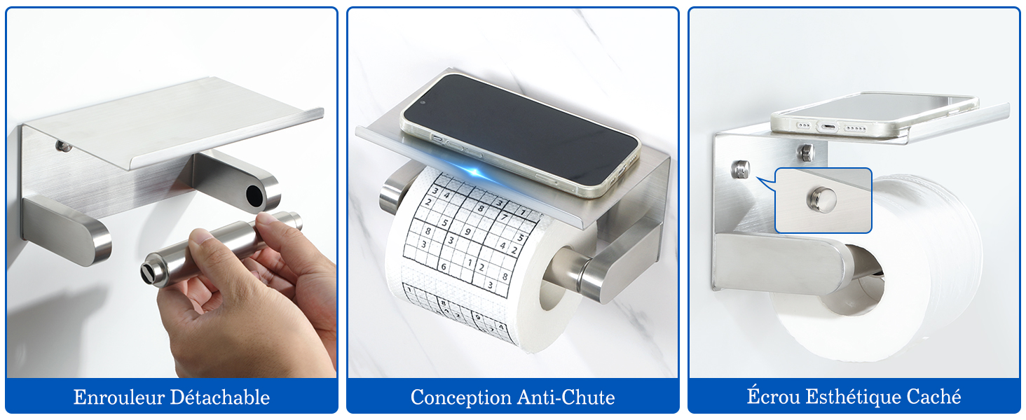 Тримач туалетного паперу Mooche з нержавіючої сталі, 17,5 см, полірований – надійний для ванної кімнати та дому