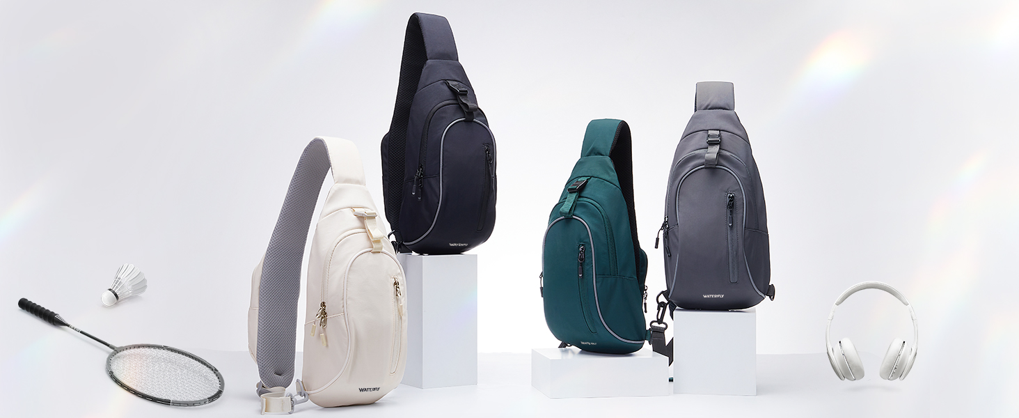 Чоловіча/Жіноча сумка через плече Waterfly - Messenger Bag Crossbody для спорту, подорожей, велоїзди та туризму (Чорна)
