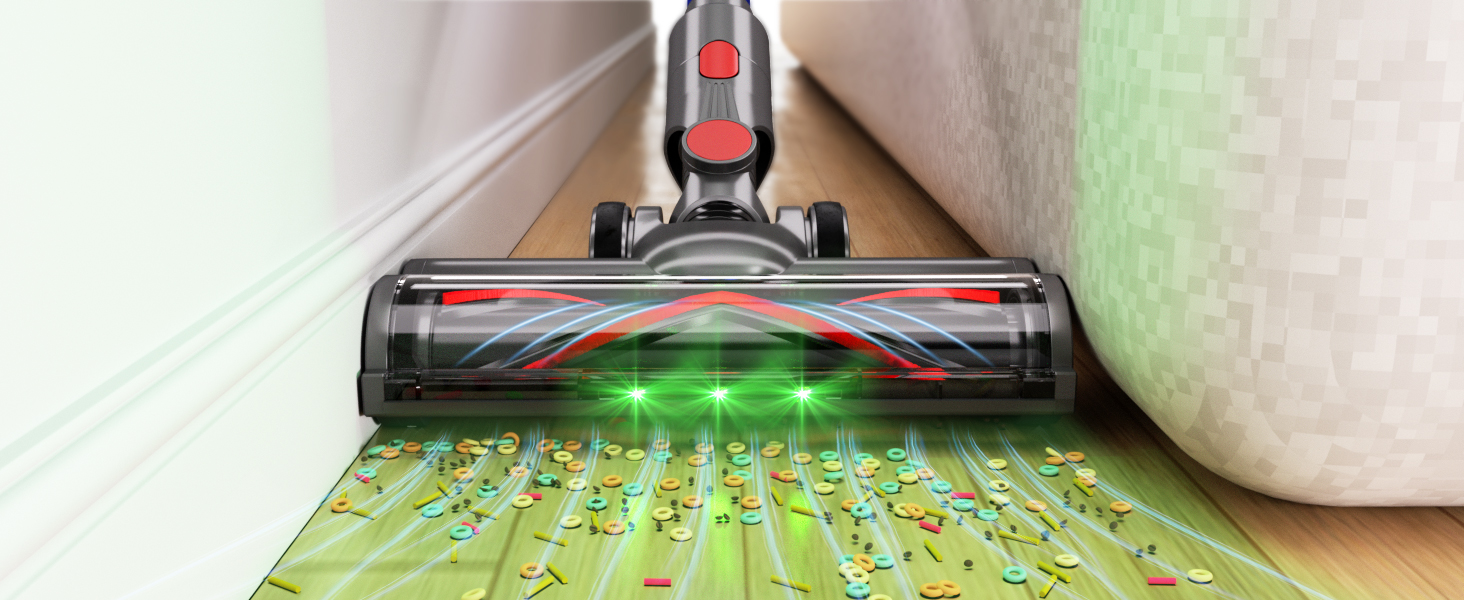 PINICO Бездротовий акумуляторний пилосос 550W з автоматичним режимом та щіткою Anti-Tangle, для твердих підлог, килимів та шерсті тварин (Blue+grey)