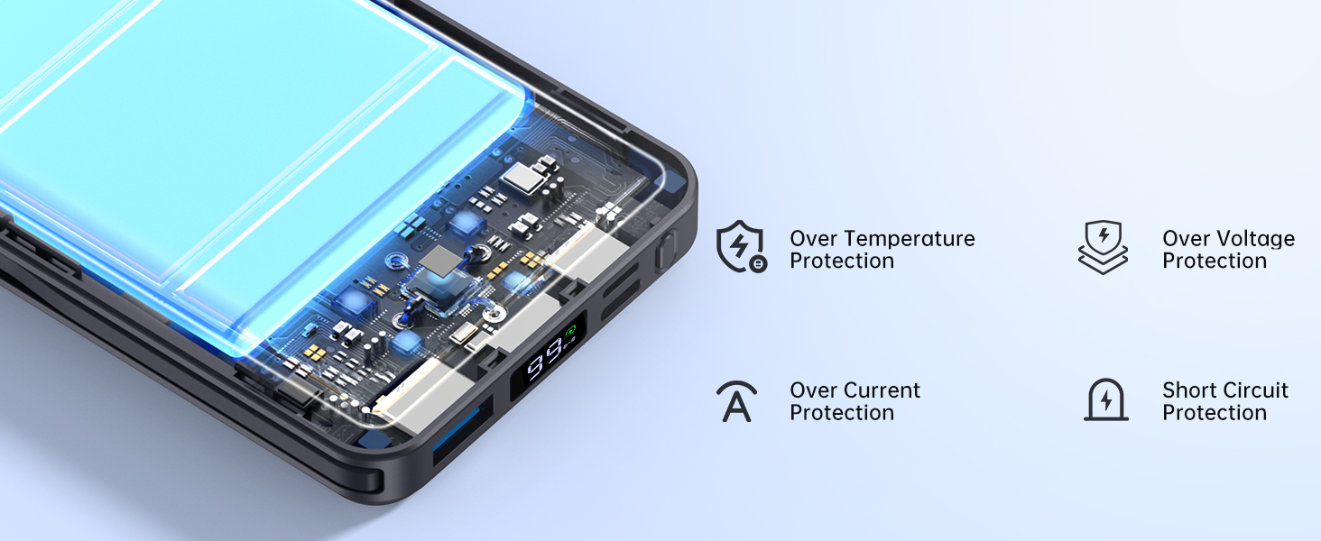 Power Bank Azmuth для iPhone з MagSafe, 10000mAh, бездротова зарядка, LED дисплей, білий/чорний