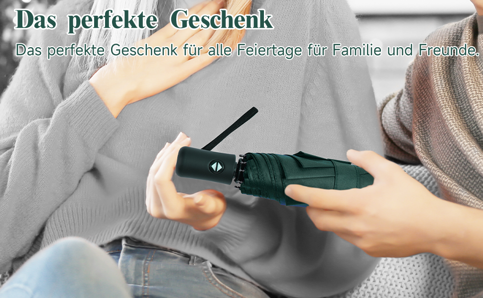 Віклуон парасолька автоматична, 8 спиць, тефлонове покриття, компактна, для подорожей, гольф, темно-зелена