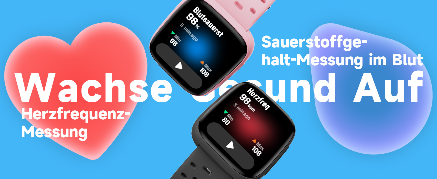 Смарт-годинник BIGGERFIVE для дітей з/без додатку, 1.8' фітнес-годинник, крокомір, пульсометр 24/7, будильник, водонепроникність 30м, монітор сну, пазли-ігри, 100+ циферблати для дівчаток, хлопчиків, підлітків 5–16, чорний