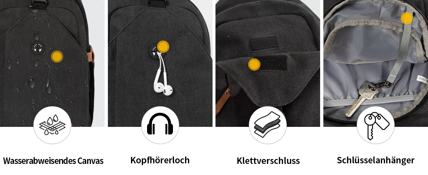 Чоловіча нагрудна сумка Brusttasche з канвасу, водонепроникна, антикрадіжна, для подорожей, туризму та спорту, чорного кольору