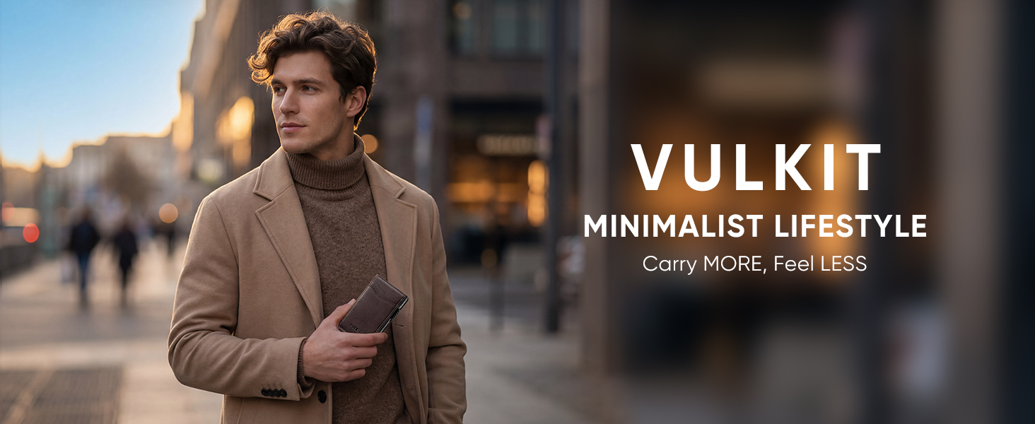 Гаманець-картхолдер VULKIT шкіряний RFID захист, автоматичний механізм для візиток та карток, темно-синій