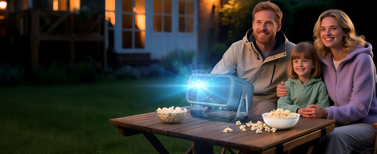 Beamer 4K для дому: 500 ANSI люмен, 1080P (підтримка 4K), автофокус, корекція трапецеїдального спотворення, WiFi 6, Bluetooth 5.0, Smart Beamer A-500ANSI