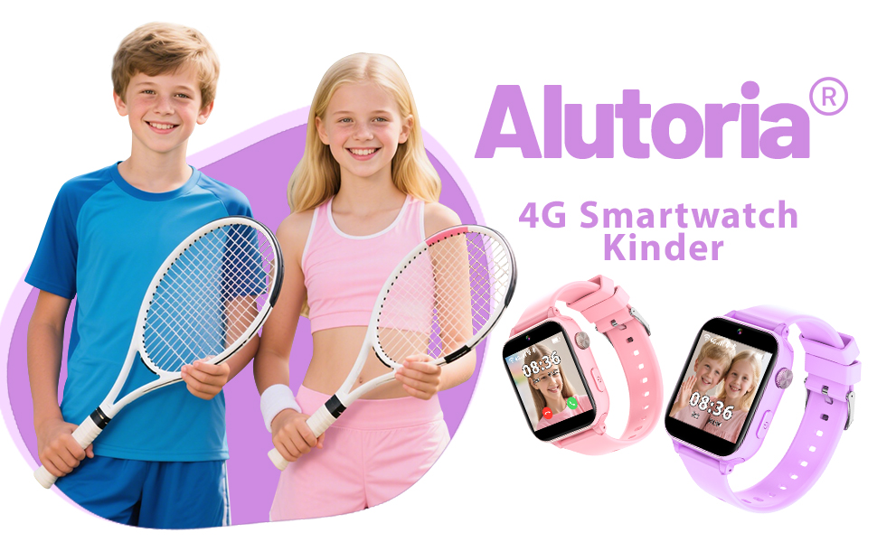 Дитячий розумний годинник Smartwatch з GPS, 4G, відеодзвінками, SMS, WiFi, SOS, крокомером, іграми, для дітей від 4 років, фіолетовий