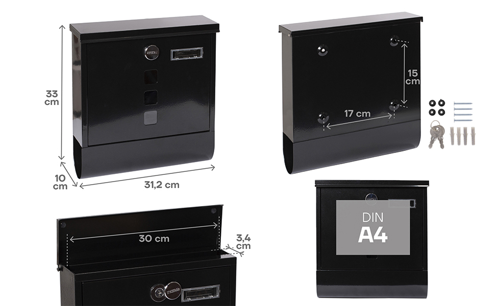 Поштовий ящик ARREGUI Chance E7005 сталевий з газетницею, антрацит (DIN A4)