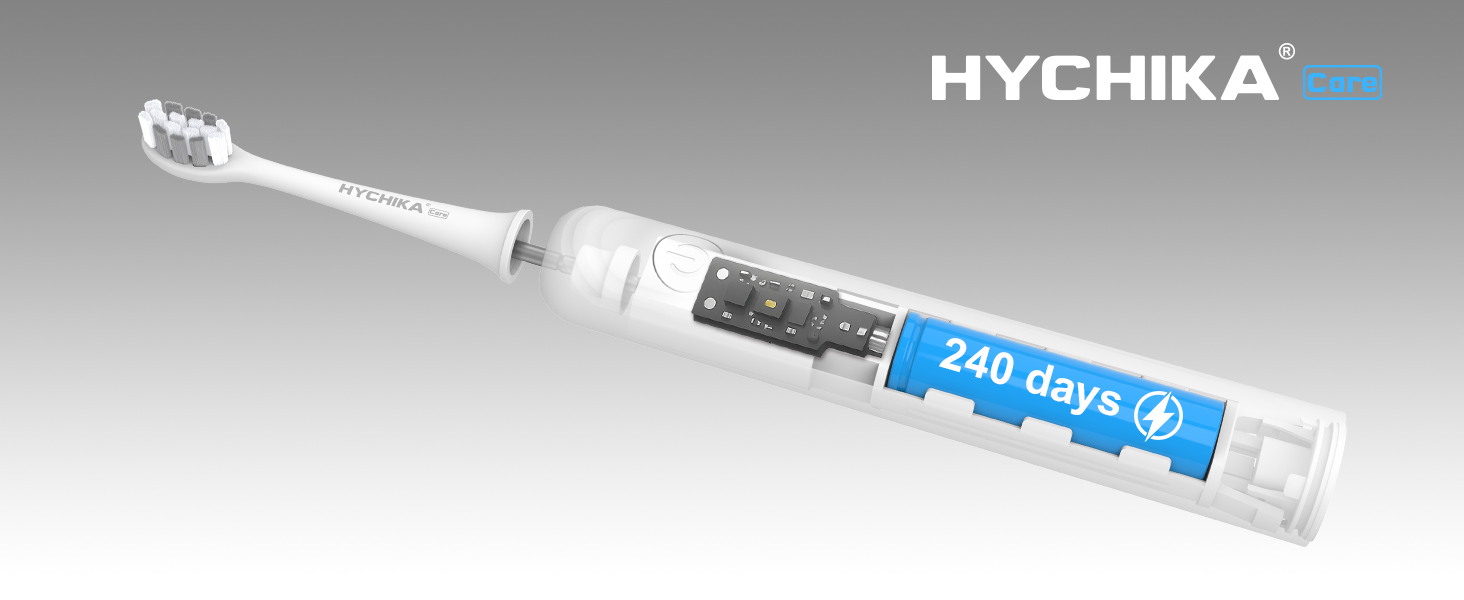 Електрична зубна щітка для дорослих з акумулятором 240 днів, 8 насадок, 3 режими, таймер 2 хв, IPX7 водонепроникна, біла