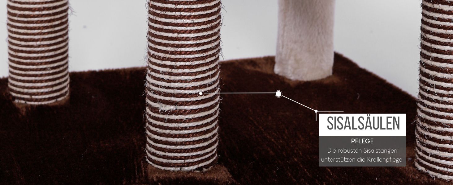 Драбина для котів Lionto з 3 платформами та затишним лежанкою, висота 100 см, котячий будиночок з сизалевим мотузком та м'яким плюшем, підходить для кошенят та великих котів, ідеальний догляд за кігтями, сірий/світло-сірий