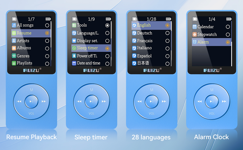 MP3-плеєр 64GB з Bluetooth 5.3, ультралегкий (30г), до 80 годин роботи, 1.8