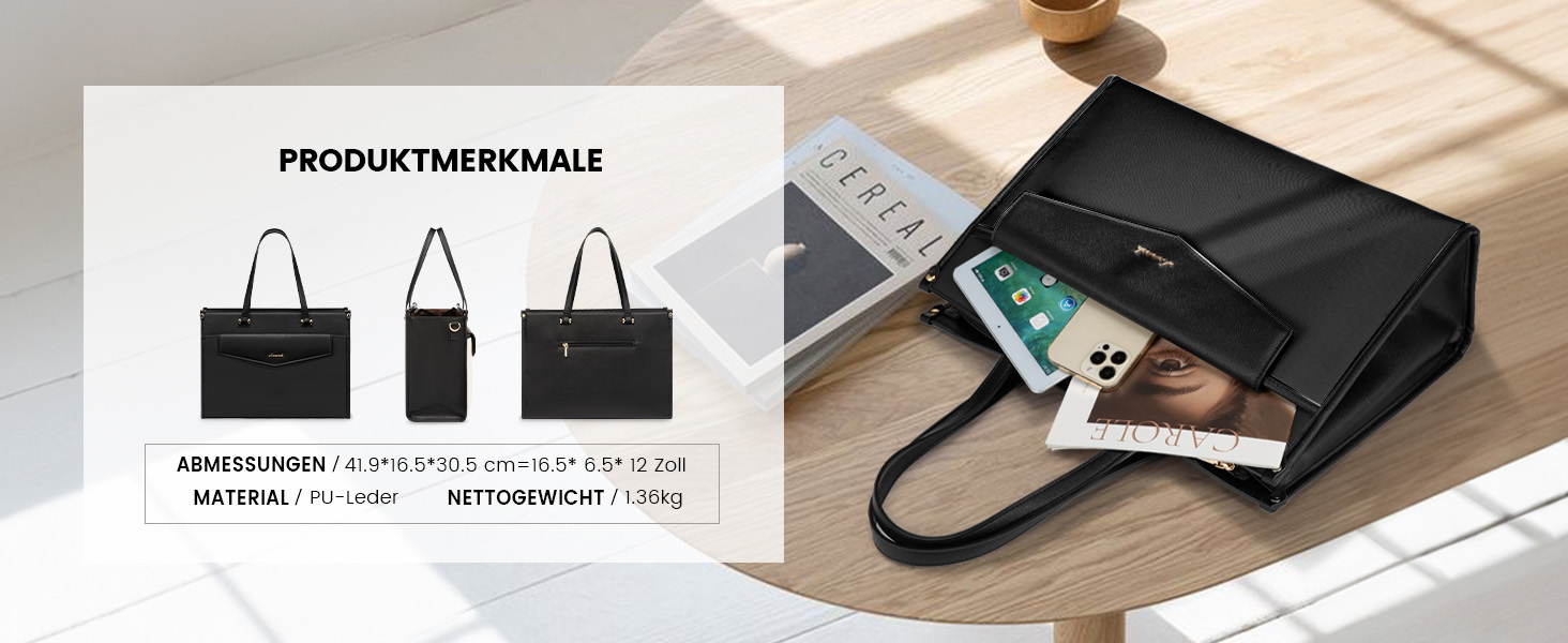 Сумка для ноутбука LOVEVOOK жіноча водонепроникна, сумка для роботи та навчання, бізнес-портфель, 15.6 дюймів (темно-зелений)