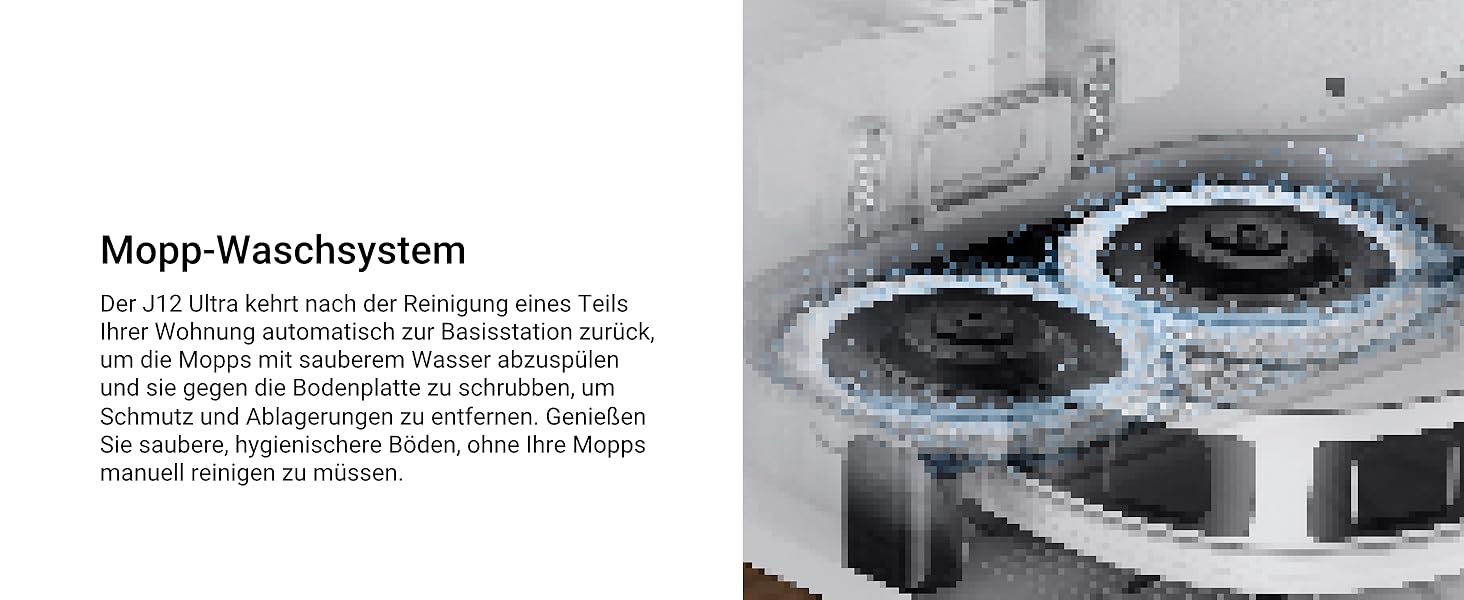 Робот-пилосос Eureka J12 Ultra з функцією миття, самостійне порожнення, прання та сушка, потужність 5000Pa, обертова функція миття, Dual-LiDAR навігація, 3D уникнення перешкод