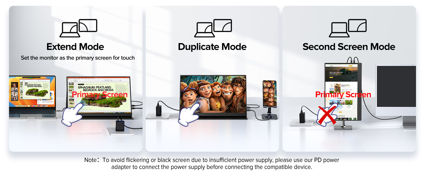 UPERFECT Портативний монітор з сенсорним екраном 15.6' FHD, 125% sRGB, матове покриття, 2000:1 контрастність, VESA, Dual USB-C, для ноутбука/телефону/ігрової консолі