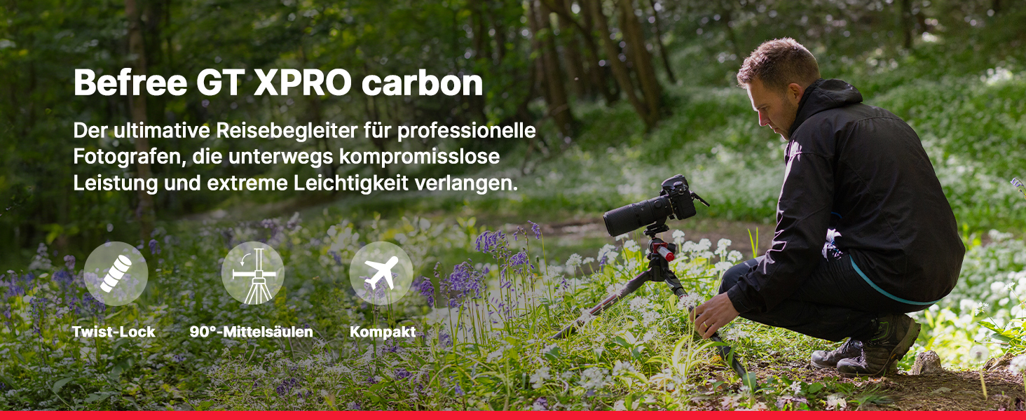 Штатив Manfrotto Befree GT XPRO з алюмінієвою головкою 496, Twist Lock, для DSLR та беззеркальних камер з довгими об'єктивами, макрозйомка