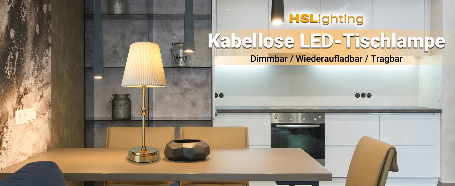 LED настільна лампа бездротова, акумуляторна, 3000mAh, торшер для спальні, вітальні, на терасу, регулювання яскравості, сенсорне управління, ретро-золотий