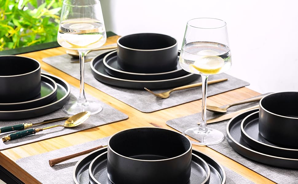 Набір посуду LeRatio для 6 осіб, 18 предметів, кераміка, стійкий до подряпин, сірий та білий (18 предметів)