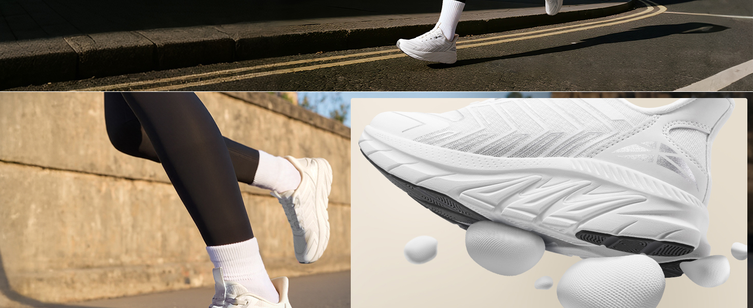 Жіночі спортивні сліпони ALLSWIFIT: зручні, дихаючі, з антиковзкою підошвою, для бігу, тенісу, фітнесу та крос-тренінгу, розмір 40.5 EU, білі