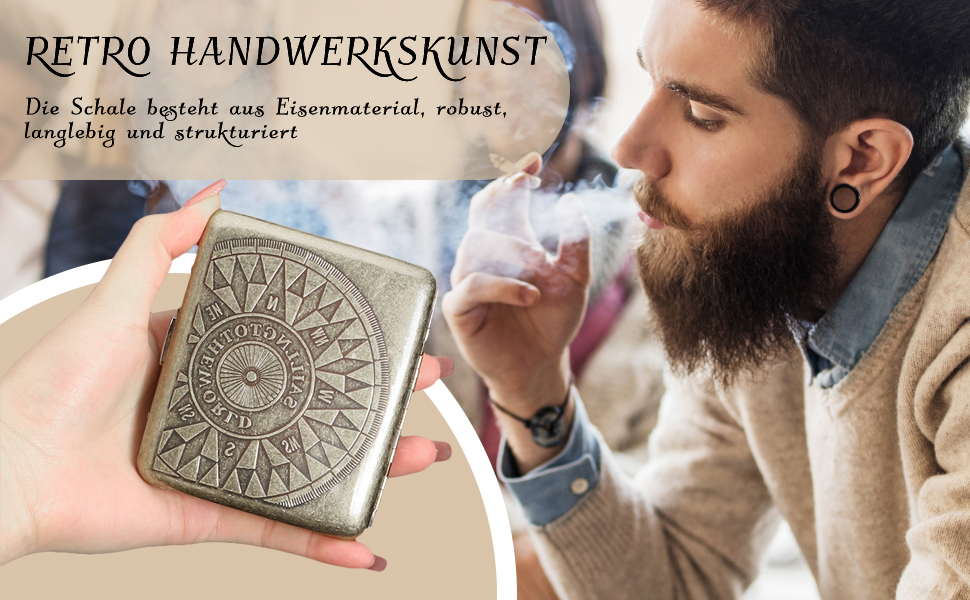 Елегантне металеве тютюнотримач для 20 сигарет, золотий, 10.3x6x1.7 см