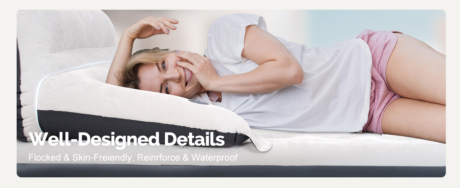 Надувний матрац RAPTAVIS Kingsize з підголівком та подушкою - ліжко для гостей, пляжу, кемпінгу