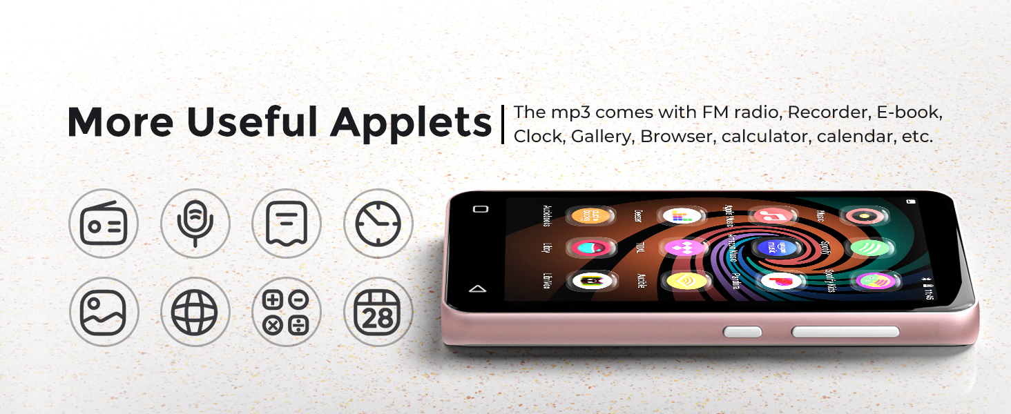 MP3 плеєр з Bluetooth та WiFi Inioasis для дітей: Android, Spotify, Amazon Music, 4