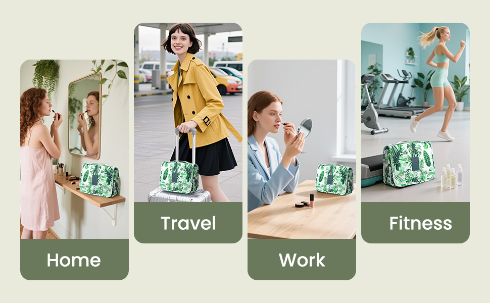 Косметичка для подорожей, чоловіча, зелена, з ручкою, з кількома відділеннями