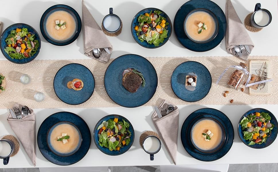 Набір супових тарілок Vancasso Bubble (4 шт.) з кераміки, 950 мл, для 4 осіб