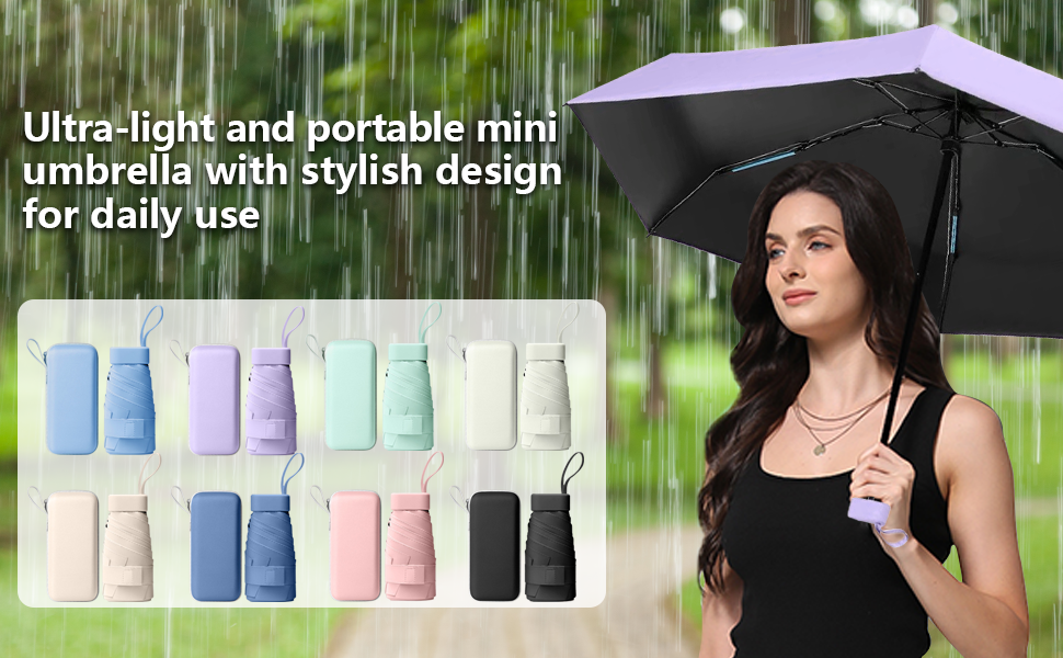 Компактний дощовий парасолька, захист від УФ-променів, вітростійкий, з капсульною ручкою, портативний, для чоловіків та жінок, бежевий