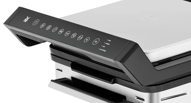 WMF Profi Plus Perfection Contact Grill - Electric Grill with 6 Programs, Sensor Technology, Non-Stick Coated Plates, Panini Grill, Matte Stainless Steel