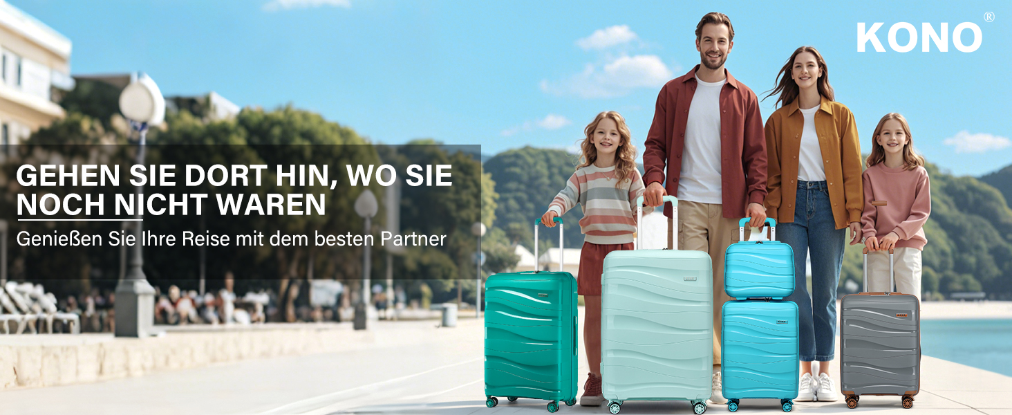 KONO Чемодан середнього розміру 65 см з поліпропілену, з TSA замком, 65x46x26.5 см (Крем-білий) (Сіро-коричневий), ручна поклажа