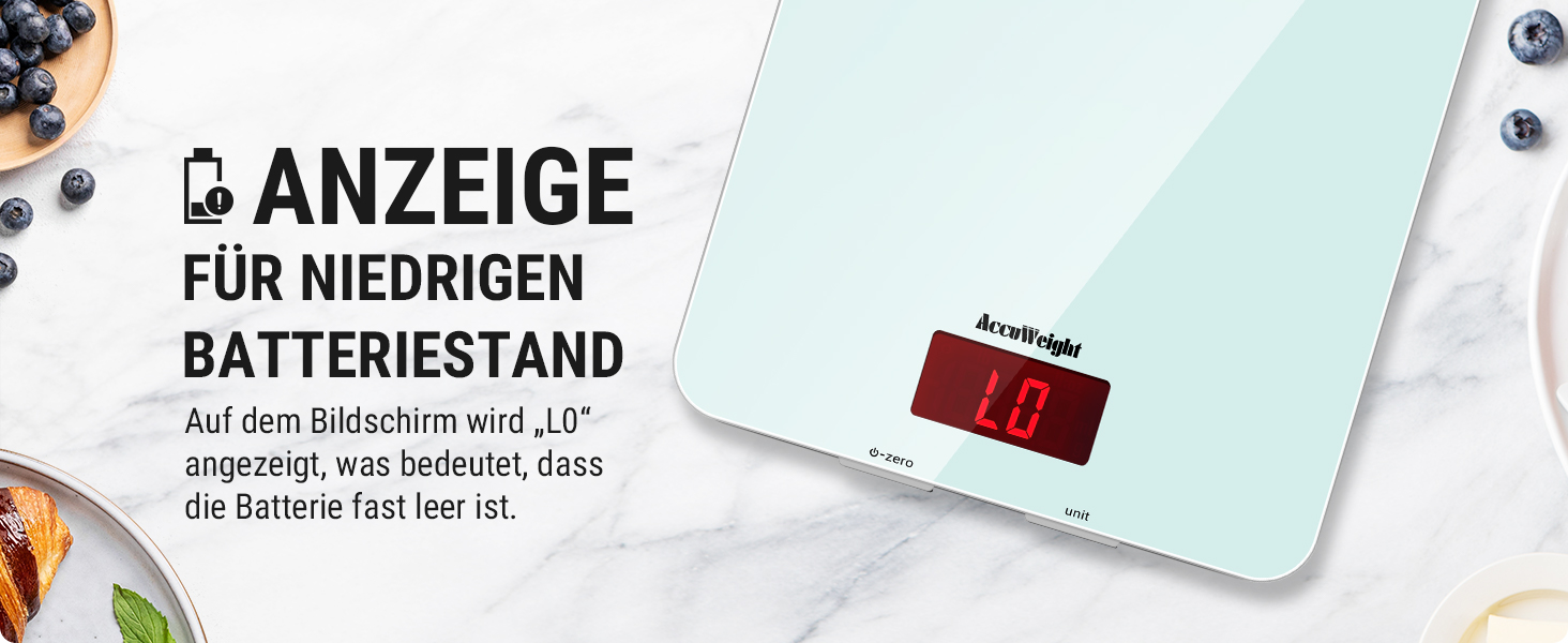 Кухонні ваги ACCUWEIGHT 5 кг з LCD-дисплеєм з міцного скла, функція тарування, для випічки, приготування їжі, ювелірних виробів, з вагою, автоматичне вимкнення