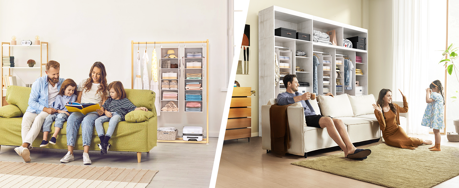 Організатор для шафи Extra tief – 6-ярусний, з 4 кишеньками з сітки, для дому, студентського гуртожитку, кемпінгу, економія місця