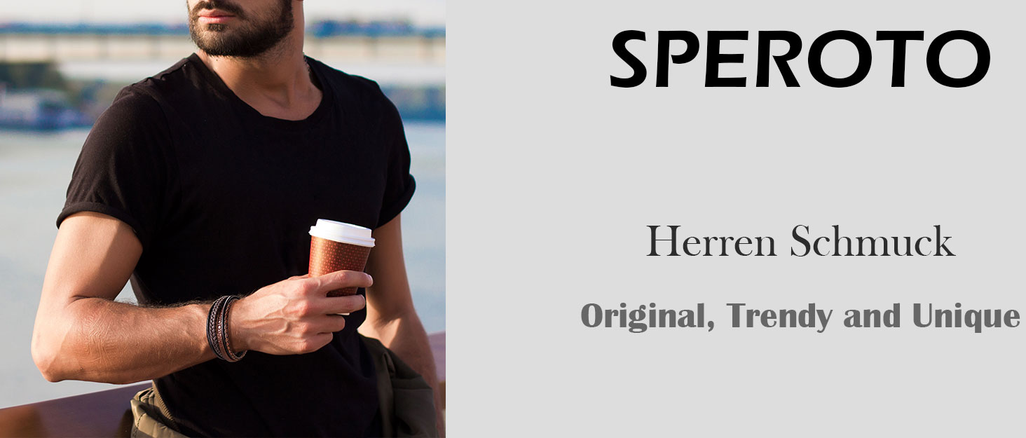Чоловічий шкіряний браслет Speroto Premium (23 см), коричневий, з магнітною застібкою з нержавіючої сталі. Ідеальний подарунок для чоловіків