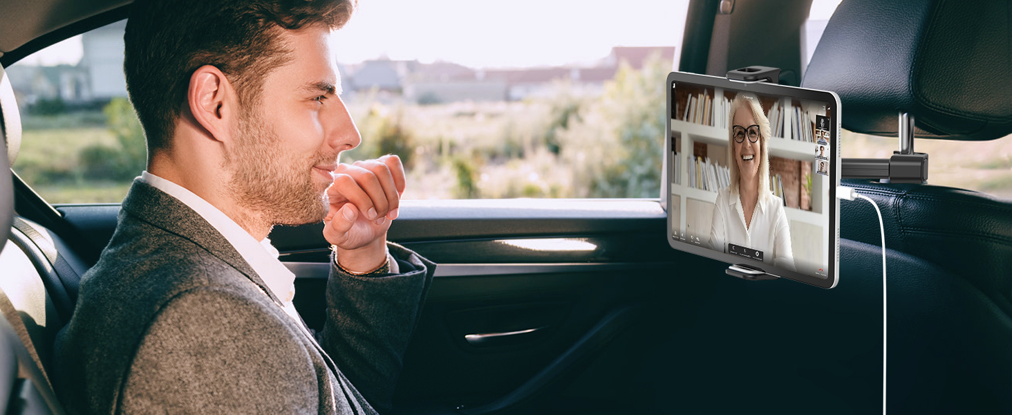 Утримувач для планшета в авто FINTIE - універсальний, поворотний на 360°, для iPad, Galaxy Tab, смартфонів, Kindle, Fire (6-13 дюймів)