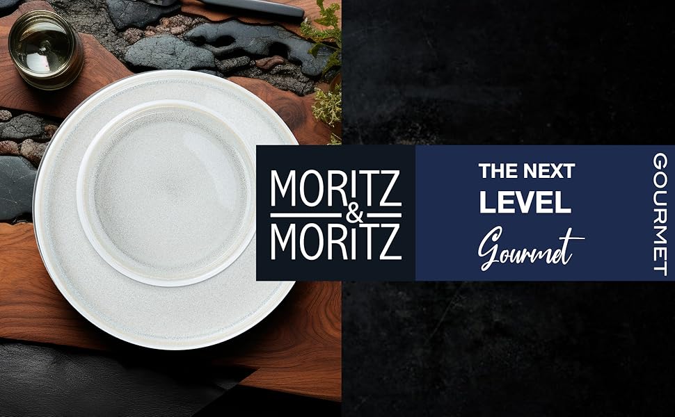 Набір посуду Moritz & Moritz SOLID UNI на 6 осіб, кремовий, 18 предметів - сучасний керамічний посуд для мікрохвильовки та посудомийної машини