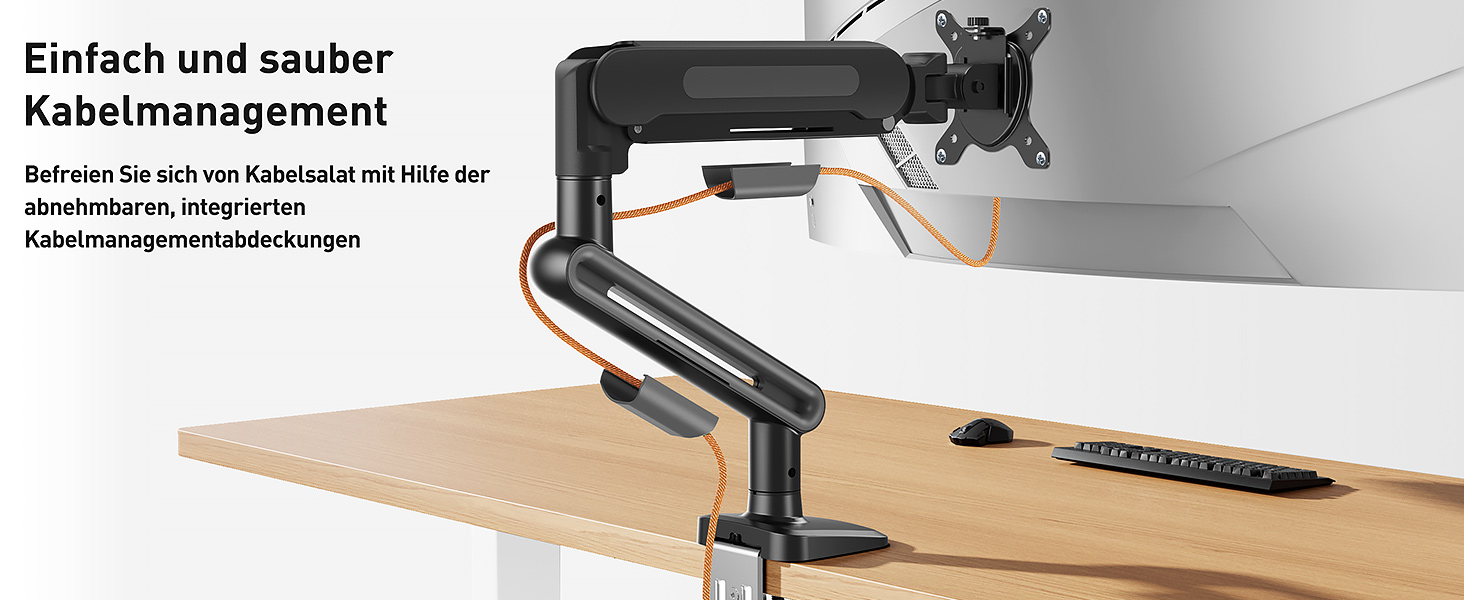 Кріплення для монітора ELIVED EV3235B-G: регульована підставка для монітора 17-34 дюймів, 2-12 кг, VESA 75/100mm, сірий