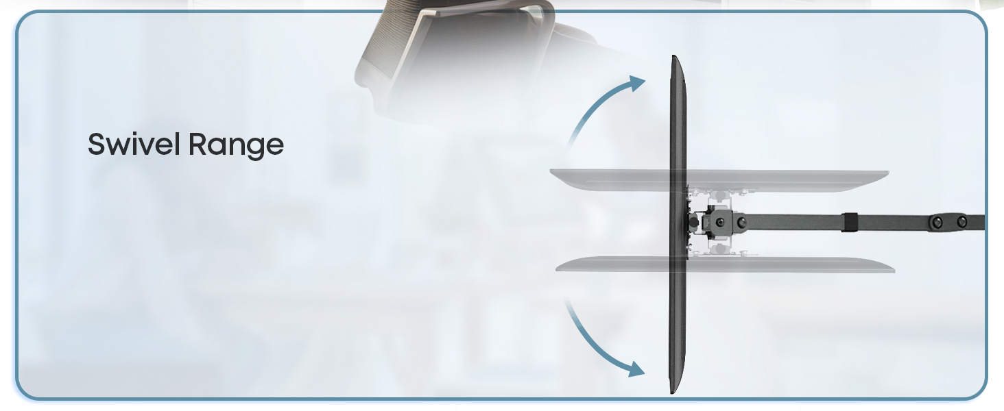 Тримач для монітора PUTORSEN на стіл для 13'-27' LCD/LED моніторів, 7 кг/монітор, регульований (180° нахил, 360° поворот, регулювання висоти), білий (чорний, білий)