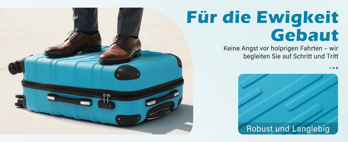 Валіза COOLIFE з ABS пластику, розширювана, з TSA замком та 4 колесами, туркіс-зелена, для ручної поклажі