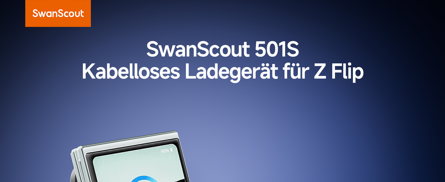 Бездротова зарядка SwanScout для Samsung Galaxy Z Flip 7/7 FE, 6/5/4/3 та Moto Razr 60/50/40 (Ultra), SwanScout 501S (чорний)