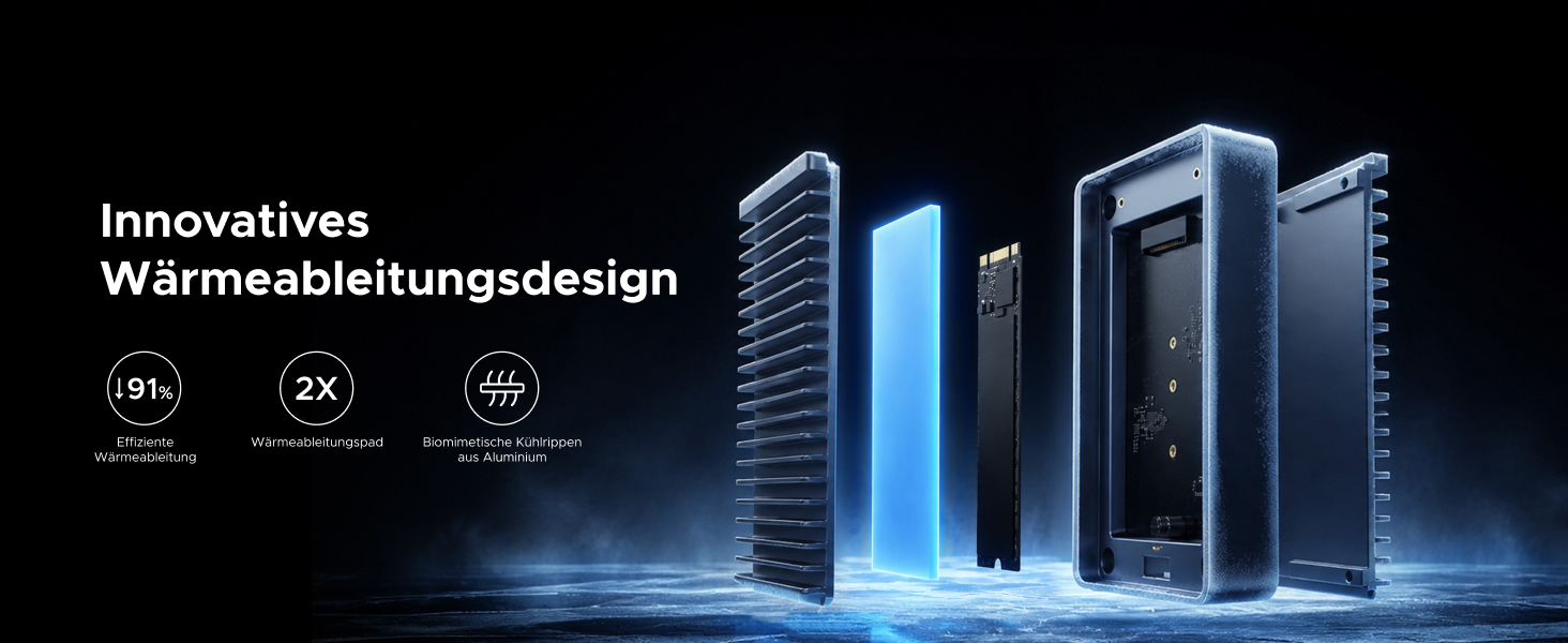 Зовнішній корпус для M.2 NVMe SSD UGREEN 80Gbps, сумісний з Thunderbolt 5/4 та USB4