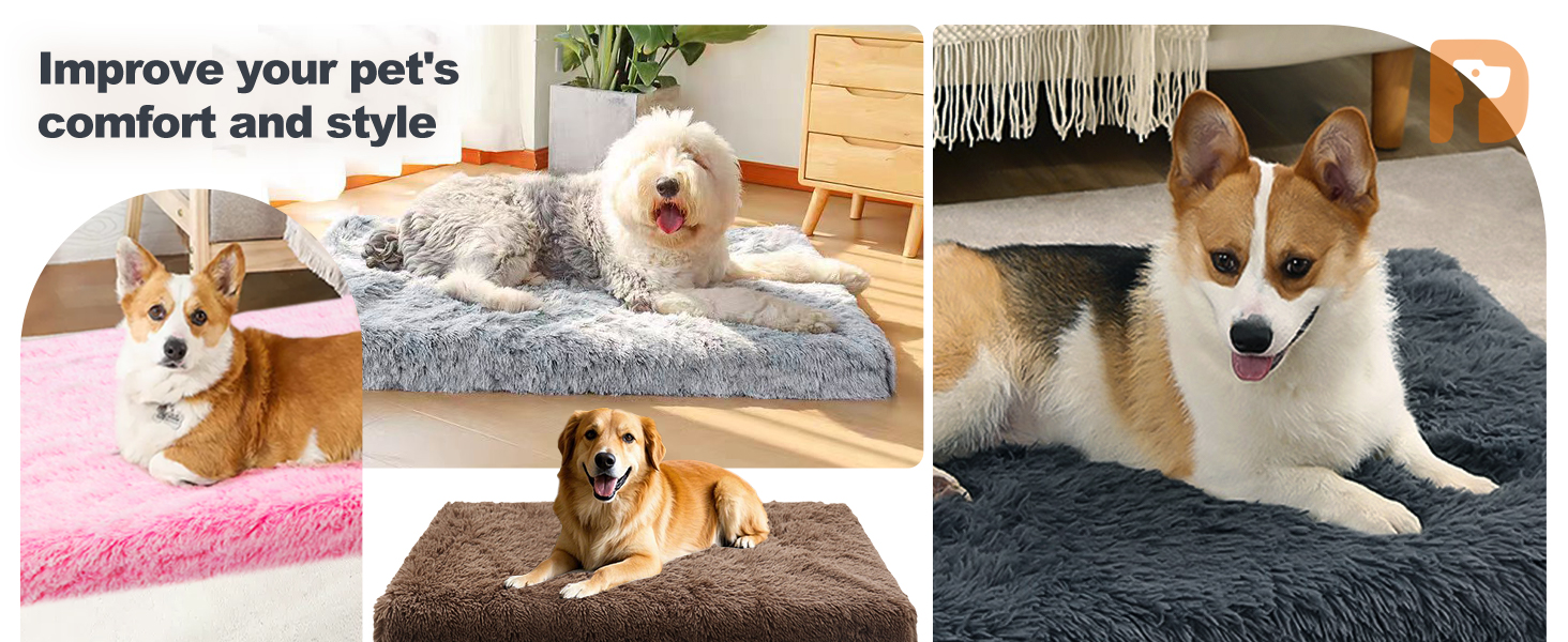 М'яке ліжко для собак MDDK, 75x50x8 см, сіре. Зручне, плюшеве, для собак середніх порід.