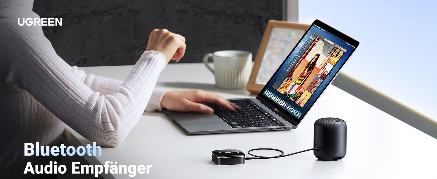 Адаптер Bluetooth 5.3 UGREEN AUX з 3.5mm RCA роз'ємом: Bluetooth приймач для стереосистеми, Hi-Fi ресивера, авто радіо, домашніх колонок, підсилювача