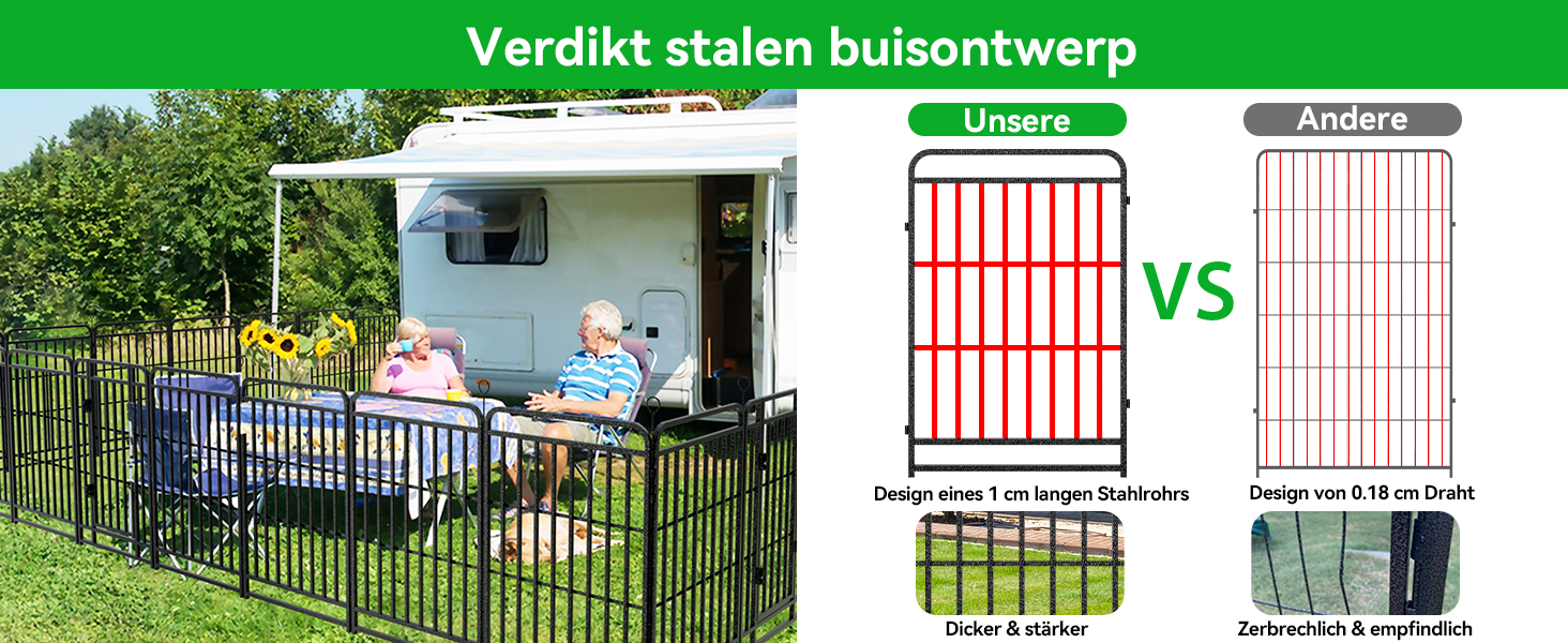 Вольєр для цуценят 544см, 80см висотою, 8-секційний розкладний вольєр для тварин з дверима, вольєр для собак, переносний загін для собак, котів, кроликів та саду, збірка без інструментів (8 секцій - 100см висотою)